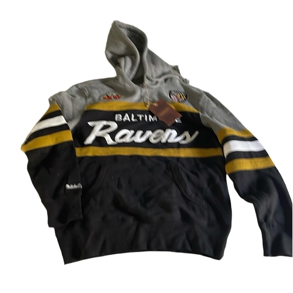 Mitchell &Ness Throwback Ravens Hoodie Size Small